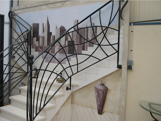Rampe, escalier, en, fer, forgé, ferronnerie, d’Art,